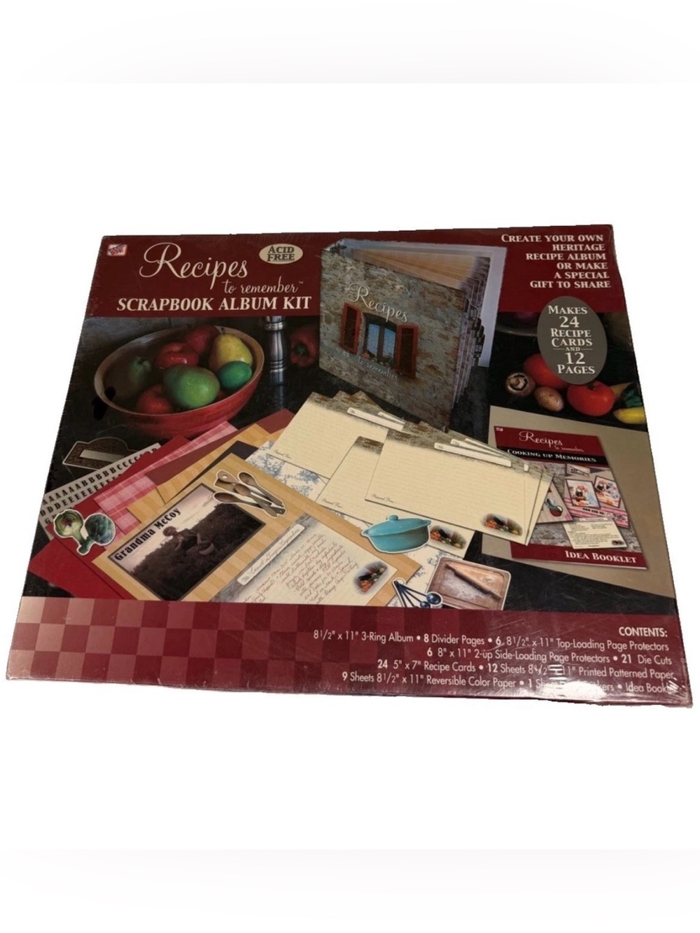 Westrim Crafts "Recipes to Remember" Scrapbook Kit- New- Old Stock Recipe Book